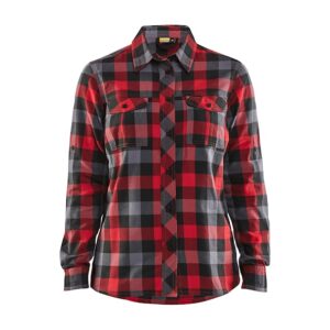 Dames overhemd flanel Rood/Zwart