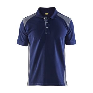 Poloshirt piqué Marineblauw/Grijs
