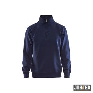Sweatshirt Jersey 1/2 rits Marineblauw