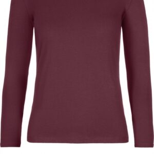 Ladies' T-shirt long sleeve Burgundy