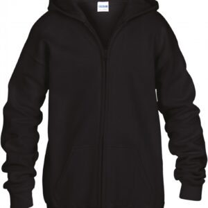 Heavy Blendclassic Fit Youth Full Zip Hooded Sweatshirt Black