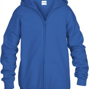 Heavy Blendclassic Fit Youth Full Zip Hooded Sweatshirt Royal Blue