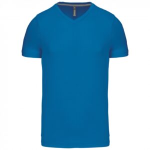 T-shirt V-hals korte mouwen Tropical Blue
