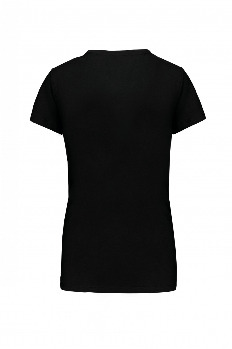 Dames T-shirt V-hals Korte Mouwen Black