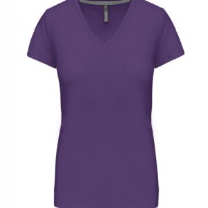 Dames T-shirt V-hals Korte Mouwen Purple