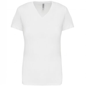 Dames T-shirt V-hals Korte Mouwen White