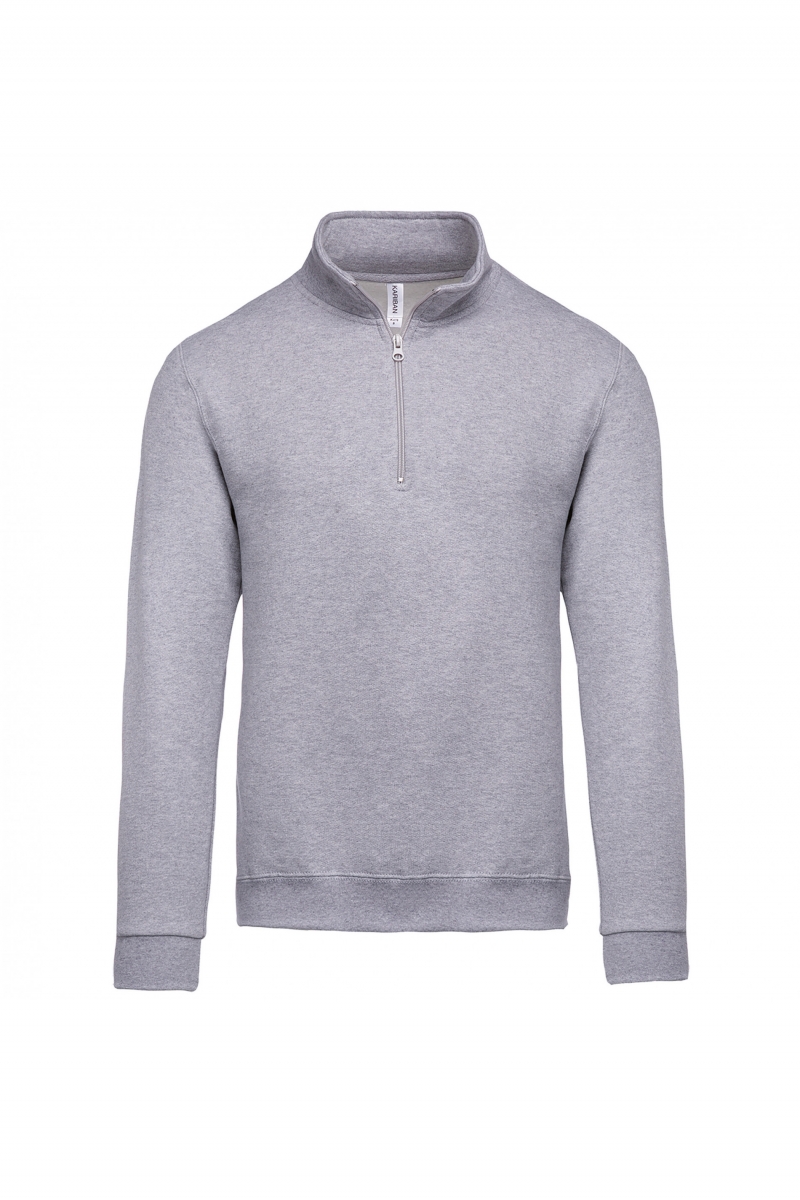 Sweater met ritshals Oxford Grey