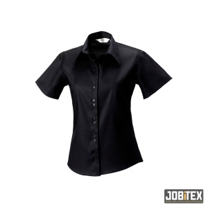 Ultiem strijkvrij overhemd met korte mouwen dames BLACK