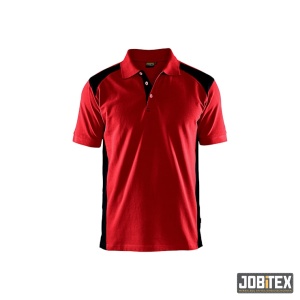 Poloshirt piqué Rood/Zwart