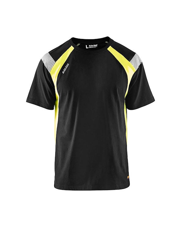 T-shirt Visible Zwart/High Vis Geel