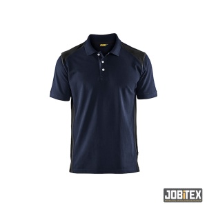 Poloshirt piqué Donker marineblauw/Zwart
