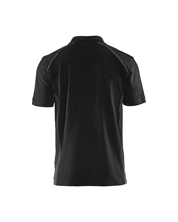 Poloshirt piqué Zwart/Medium grijs