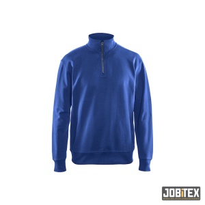 Sweatshirt met halve rits Korenblauw