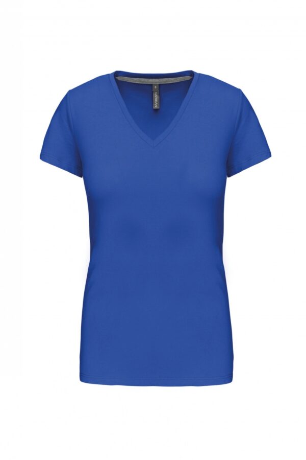 Dames T-shirt V-hals Korte Mouwen Light Royal Blue