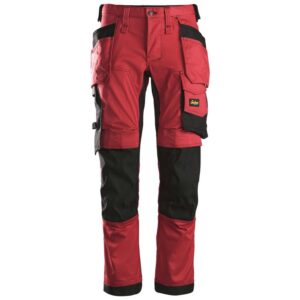 AllroundWork, Stretch Trousers Holsterzakken Chili rood